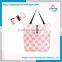 JST Hot Selling Foldable Polo Dots Shoping Tote Bag Women with High Quality