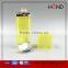 hongding popular hot selling yellow amber plastic square jar lids, acrylic plastic cosmetic bottle and jar set