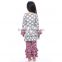 wholesale kaiya Toddler Girls Grey Dots Ruffle Outfits custom made lolita clothing