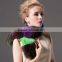 New Product Fashion Women Winter Contrast Color Rabbit Fur Scarf With Raccoon Fur Scarf Neckerchief
