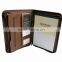 monogrammed leather portfolio with calculater