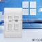 South Africa electronic component PC material 4 gang light switch with CCC,CE,IEC Certificates