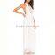 Garment Factory Lady Long Romper Cut Out Backless Halter White Lace Jumpsuits