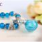 wholesale natural stone blue beaded bracelet stretch small beads bracelets