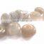 Natural Gray Moonstone Faceted Handmade Roundel Big Hole Beads