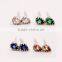 925 sterling solid silver water drop blue white green and champagne zircon earrings fashion women earrings jewelry 6790198