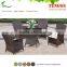 Rattan wicker restaurant outdoor furniture rattan table with 4 chairs