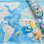 Detailed World Map with Scratch off Stickers Large Size and Tube Packaging