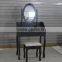 home furniture black dressing table/vanity set dressing table with 7piece drawer
