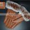 2015 Fashion Winter Leather Gloves Women Fur Gloves Ladies Leather Gloves