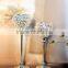 High quality candle lanterns for weddings metal silver plated candle holder with crystals for home decor