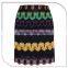 2016 kint Lady Fashion Embroidered Colorful Pattern Women pencil Skirt