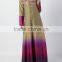 dubai abaya wholesale Islamic Clothing Front Zip Gradient Color Abaya Dress