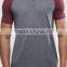 Custom Contrast Raglan Short Sleeve Button Placket Dark Grey men's 50% Cotton 50% Polyester 200gsm Fashion Slim Fit Polo T-Shirt