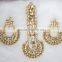 Kundan Jadau Earring Tikka gold plated chand bali Set