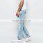 OEM services factory light blue plain fashion skinny jeans boys