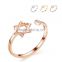 2016 new couple love rings cat ear smooth and brush rings young boy and girl rings