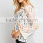 Beautiful Lace Front Long Sleeve Lower Back Lace Blouse