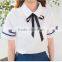 2017 new design Summer chiffon Lolita White Sailor sexy girls high school uniform design