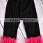 2015 summer black knit cotton capri wholesale ruffle pants with tutu ruffle