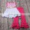 wholesale kids clothes sleeveless floral pattern dress match plain pants fashion baby clothes