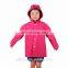 PUKR17011Rose Red Kids PU Rain Jacket Children Outdoor Windbreaker For 2-10 Y