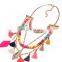 New Color Wood Beads Tassel Necklaces Bohemia Boho Ethnic Style Multilayer Chain Feather Pendant Bijoux Women Jewelry