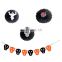 Halloween skull paper garland and hanging tissue paper fan decoration banner