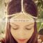 gold plated 2 layer chain headband hair accessories double layers thick chain hair band for ladies