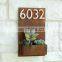 South first wall square metal wall planter with silver address number