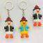 Plastic key ring figure miniature/3cm tall plastic pvc figure key chain