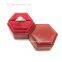 PU  leather hexagonal ring box jewelry box ring earring box jewelry packaging box can be customized