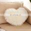Home Decorative Heart Shape Faux Fur Throw Pillow Cover