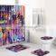 Europe style couples antislip  bathroom sets with shower curtain and rugs new