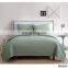 3pc Ultrasonic Embossed Solid Microfiber Queen King Size White Customized Wholesale  Quilt Sets