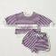Bulk wholesale kids popular boutique clothing girl's long-sleeve red striped suit