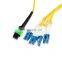 High Quality 15 Meters 12 Cores MPO to LC Male Single mode G657A Fan Out Fiber Optic Patch Cord