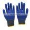 Custom Industrial Safety Construction Anti Slip Grip Heavy Duty Cotton Blend Blue Rubber Latex Coated Gardening Working Gloves