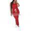 Wholesale Customized Women's Jumpsuit Western Style Sexy Summer Sleeveless Vest Round Neck Solid Color Sports Jumpsuit