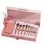 Magnetic flat top 10pcs pink eye brush kit gift box makeup brush set packaging with bag for cosmetic brush