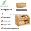 Double Layer Bread Box for Kitchen Large Bamboo Capacity Food Storage