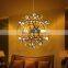 Hotel Living Room Luxury Restaurant Spark Ball Stainless Steel LED Chandelier Shopping Mall Starry Chandelier Lamp