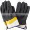 Oilfield Cotton Lined Black Sandy PVC Dipped Work Gloves Chemical Resistant