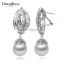 Wholesale Jewelry Worldwide Piercing Ears Crystal Zirconia Shell Pearl Drop Earrings