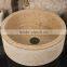 Unique Design Beige Round Marble Bathroom Deep Sinks