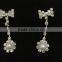 New Arrivals wedding Silver bowknot Crystal Bridal Choker Necklace Earring Jewelry Set