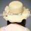 lotus straw cap for outdoor with lace flower beach hat for party girl