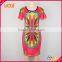 China Wholesale Dashiki Dress African Freedom Short Sleeve Multi Vibrant Color Dress