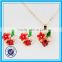 Fancy dried flower red coral necklace designs african coral beads jewelry set