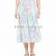 Watercolor Pansies Print Long Chiffon Skirt Pattern